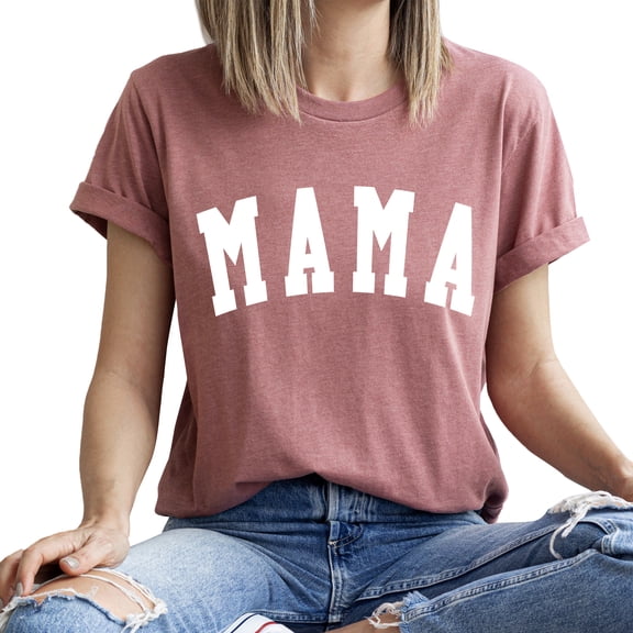 Verita Culture Womens Mama Condensed Center Tops Tees Casual Short Sleeve Vacation Shirts Tops