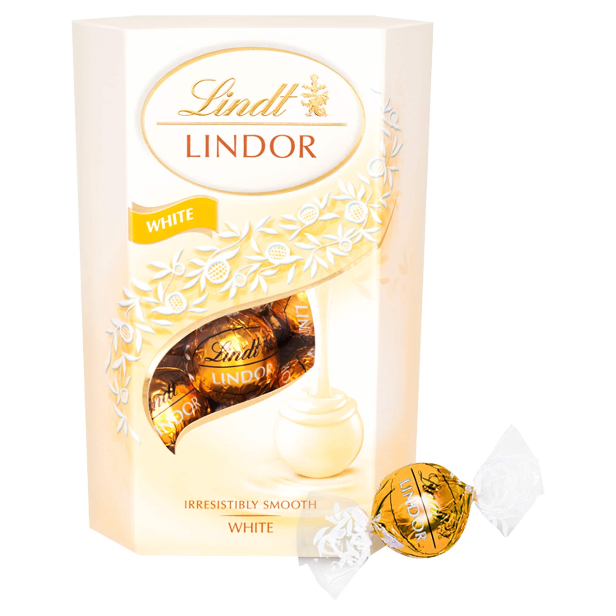 Lindt Lindor White Chocolate Truffles Carton 200G, Imported from Britain