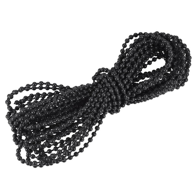 Unique Bargains Chaîne Perlée de 10 Yards pour Stores à Rouleau, Cordon pour Pièces de Réparation de Fenêtre, Noir