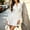 White, variant on Morttic Women's Solid Color Blazer Collar Puff Sleeve A-Line Mini Dress – V-Neck, Pleated Waist, Office & Date Night Dress Navy Blue,S