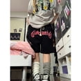 thumbnail image 5 of Streetwear Shorts Women Y2K Letter Print Sweat Shorts Summer Harajuku Oversized Wide Leg Knee Length Casual Short Pants, 5 of 5