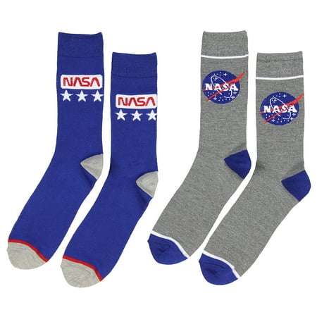 - Buzz Aldrin NASA Logo Crew Socks 2 Pair Calf High