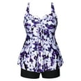 thumbnail image 6 of Plus Size Bathing Suits for Women Two Piece Tie-Front Tankini Swimsuits Tummy Control Swimwear, 6 of 9