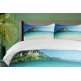 thumbnail image 4 of Ambesonne Beach Duvet Cover Sets, Tropic Island Scenery, 2-Queen, Blue Cream Green, 4 of 7