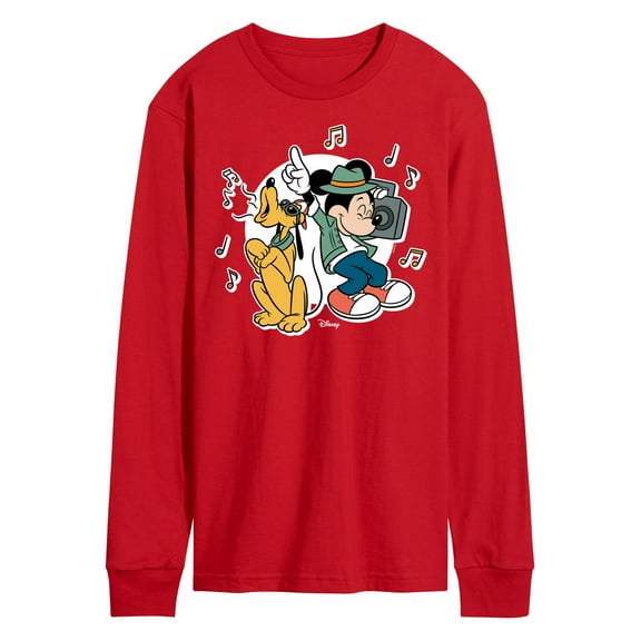 Disney - Mickey & Friends - Pluto Sings while Mickey Dances - Men's Long Sleeve T-Shirt