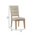 thumbnail image 5 of Benjara Deen 20 Inch Side Dining Chairs Set of 2, Tufted Ladder Back, Beige Fabric, Acacia, 5 of 5