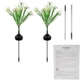 thumbnail image 4 of Onemayship Outdoor Solar Garden Stake Lights - 2 Pack Solite Solar Powered Lights with 8 Lily Flower, Multi-color Changing LED Solar Stake Lights for Garden, Patio, Backyard (Purple and White), 4 of 6