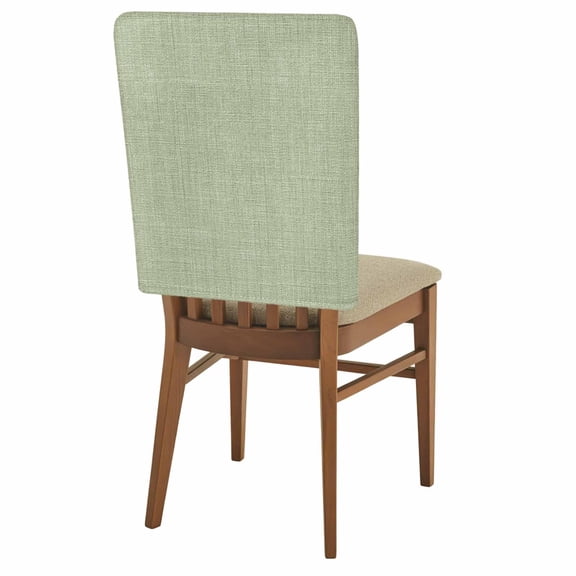 Vintage Linen Chair Back Covers Set of 4, Pastoral Sage Green Linen Texture Farmhouse Removable Dining Seat Cover Washable Kitchen Chair Slipcovers Protective for Party Festival Decoration 19x20in
