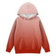 thumbnail image 2 of Grblisyd Cute Hoodies for Girls Kids 10-12 Youth Long Sleeve Gradient Tween Tops Cute Graphic Hoodie Sweatshirts Drawstring Pullover Preppy Kids Clothes Red 150, 2 of 5