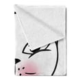 thumbnail image 2 of Cat Soft Flannel Fleece Throw Blanket, Love Typography with an Outline Drawing of a Kitten Portrait Print, Cozy Plush for Indoor and Outdoor Use, 70" x 90", Pale Pink Dark Grey, by Ambesonne, 2 of 5