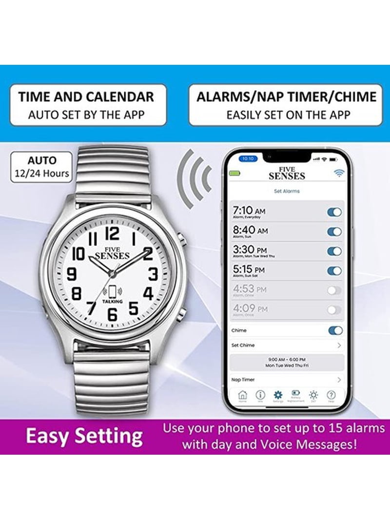 MaximalPower Bluetooth Atomic Talking Watch, App Controlled, Large