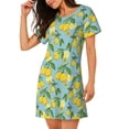 thumbnail image 2 of Gukieu Lemon (3) Print Women's Nightgown, A-line Round Neck Short-sleeved Nightgown Pajamas Home Wear Suitable for Home and Outing, 2 of 6