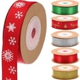 thumbnail image 1 of KAKOWELY 6 Rolls Christmas Ribbons Xmas Tree Decorative Ribbons DIY Xmas Gift Box Ribbons,236.22"X0.59"X0.04", 1 of 5