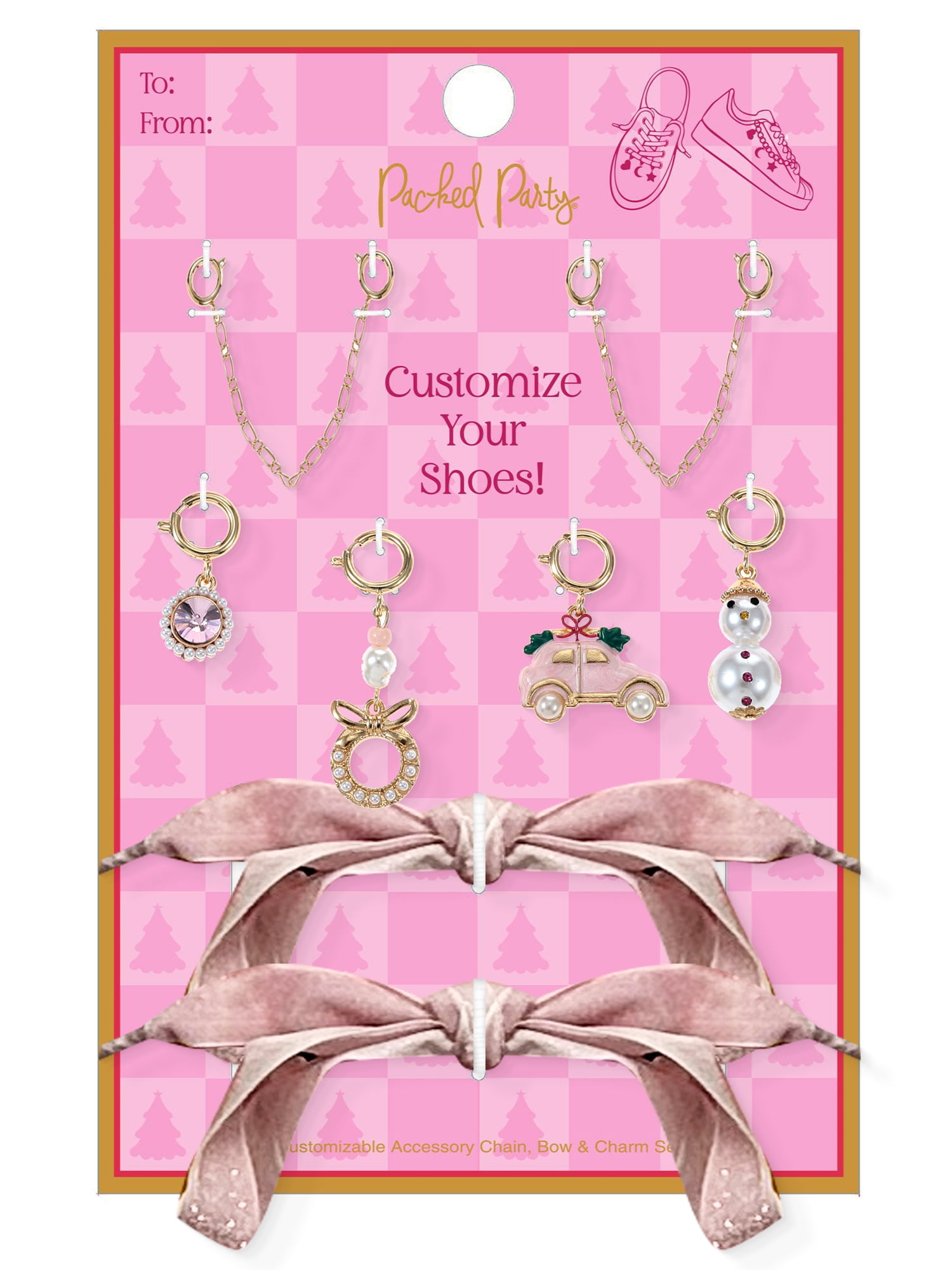 Packed Party Pink Bow Shoe Charms