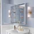 thumbnail image 3 of ANGELES HOME 24" x 36" Wall Mounted Medicine Cabinet, Medicine Cabinet with Tempered Mirror, Anodized Chrome Aluminum Frame, Bathroom Cabinet with 3 Adjustable Shelves, Left Open Door, 3 of 12