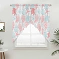 thumbnail image 5 of Red Aqua Coastal Kitchen Window Curtains, Swag Curtains Valance for Bedroom Living Room Bathroom, Sea Turtle Nautical Coral Summer Beach Rod Pocket Window Curtain Block Drapes 2 Panels 36"x63", 5 of 9