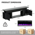 thumbnail image 4 of HARIPUL 70" Fireplace TV Stand for TVs Up to 80" with 36" Electric Fireplace, LED Light Entertainment Center, Dual-Layer Media Console Table with Storage Cabinet, Living Room TV Console, Black, 4 of 6