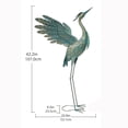 thumbnail image 3 of 42 Inch Crane Statues Spreading Wings for Outdoor, Standing Bird Metal Heron Statues for Yard Lawn Pond Garden Decor, Garden Sculpture & Statue, Cyan, 3 of 4