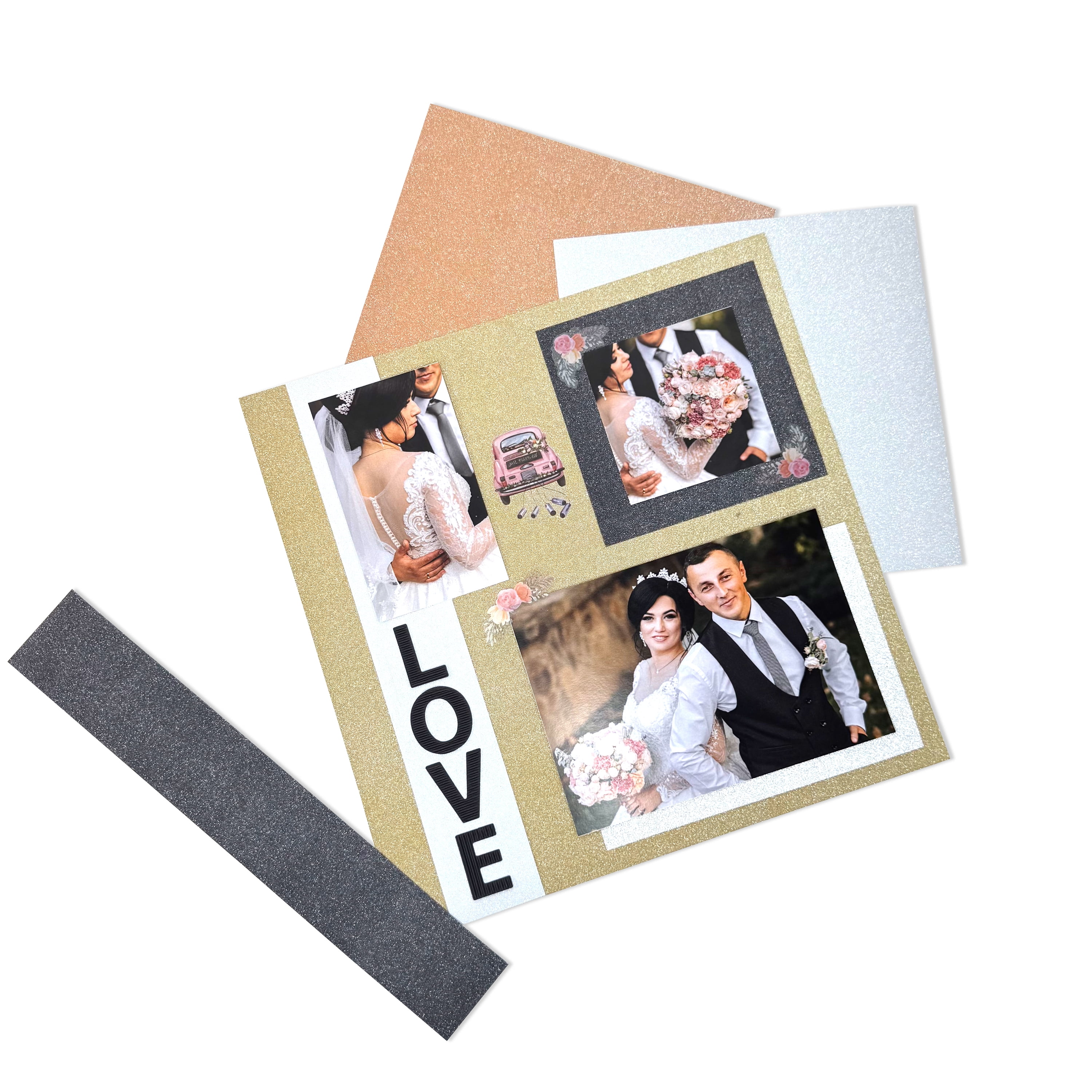 Hello Hobby Glitter Neutrals Multi-Size Craft Paper Pack for Scrapbooking and Crafting