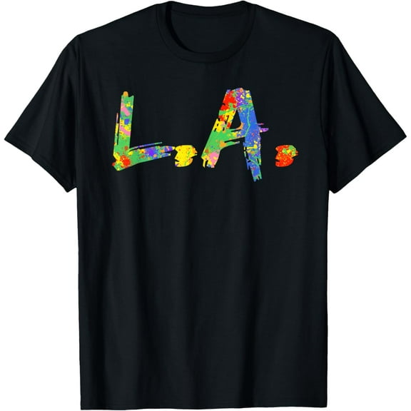 Colorful Los Angeles Gift California Souvenirs Rainbow L.A. T-Shirt