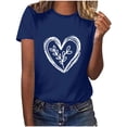 thumbnail image 3 of VKOYWKM Heart Tshirts Women Valentine's Shirts Cute Love Heart Print T-Shirts Short Sleeve Casual Crew Neck Holiday Tops Romantic Valentines Day Gifts Shirt, 3 of 7