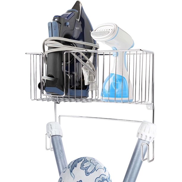 Ironing Board Holder (Chrome) Steel Wall Mounted Ironing Board Hanger