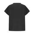 thumbnail image 4 of Tees for Women Oversized Cotton Linen Short Sleeve V Neck Basic Shirts Summer Casual Solid Color Tops, 4 of 7