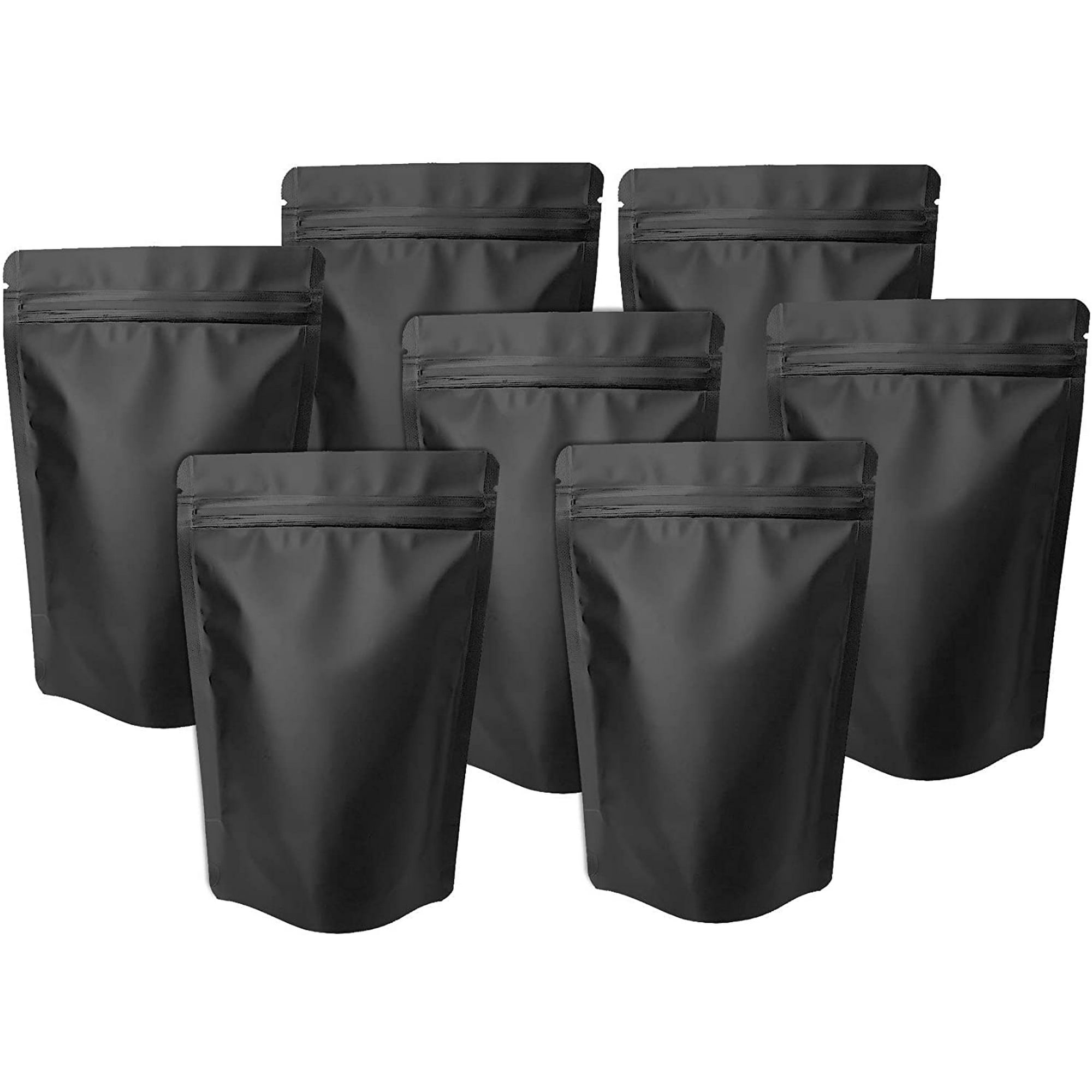 100 Pack Matte Black Mylar Stand Up Bags 4.3x6.3 Inches Smell Proof Resealable CPDD k Bags Sealable Foil Packaging Bags Black 4.3x6.3 Inches Walmart