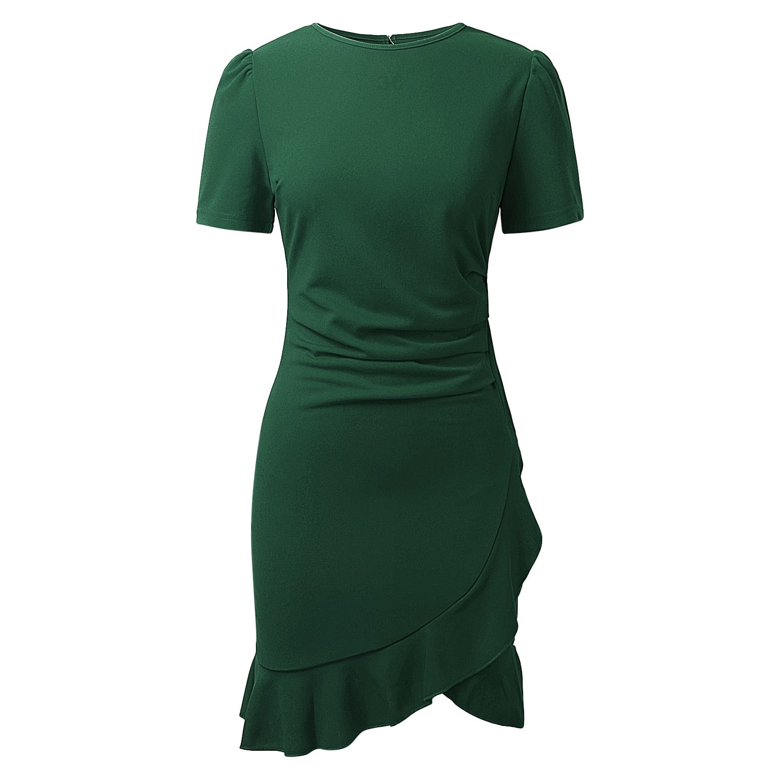 Women's Ruched Summer Crew Neck Ruffle Short Sleeve Mini Bodycon Dress  Womens Work Dresses Business Casual Womens Summer Dresses Sexy Cute Summer  Dresses Women Casual Floral Dresses in Fall Floral - Walmart.com