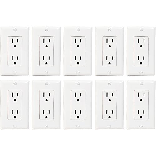 Tamper Resistant Electric Outlet by Enerlites 61501TRWWP Decorator Receptacle and Wall Plate