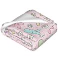 thumbnail image 2 of Bixox Fleece Blanket Colorful Bunny Pattern Super Soft Double-Sided Microfiber Flannel Blanket for Sofa, Bed, Couch, Suitable for All Seasons -, 2 of 5
