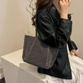 thumbnail image 6 of SPEKSEE Women Faux Suede Rivet Tote Bag Solid Color Shoulder Bag Underarm Bag Handbag Large Capacity for Daily Travel, 6 of 18
