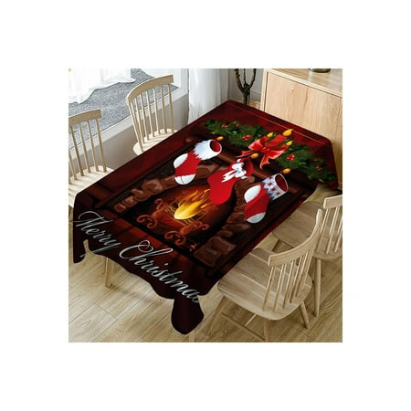 

Christmas tablecloth Christmas series tablecloth waterproof and oil-proof with Christmas pattern washable Christmas party home decoration 150*260CM
