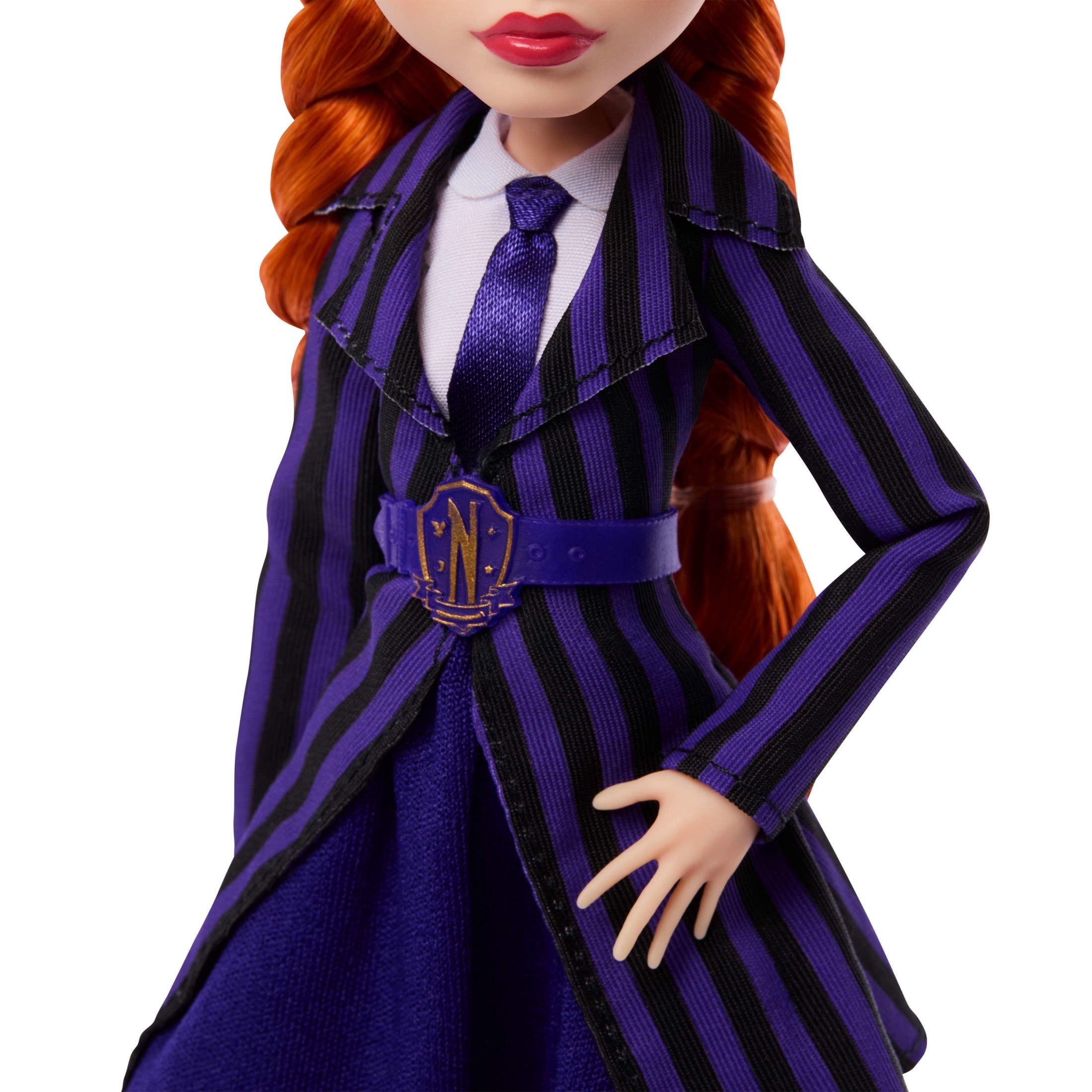 Monster High x Wednesday Collectible Doll, Agnes DeMille with Purple Uniform and Accessories