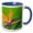 Blue/White, variant on 3drose, Bird of Paradise Flower, Waimea Valley, North Shore, Oahu, Hawaii., 11oz Two-tone Green Mug