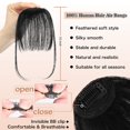 thumbnail image 5 of Ustar Bangs Hair Clip in Bangs 100% Real Human Hair Extensions Natural Black Color #1 Wispy Bangs Clip on Air Bangs for Women Fringe with Temples Hairpieces Curved Bangs for Daily Wear, 5 of 6