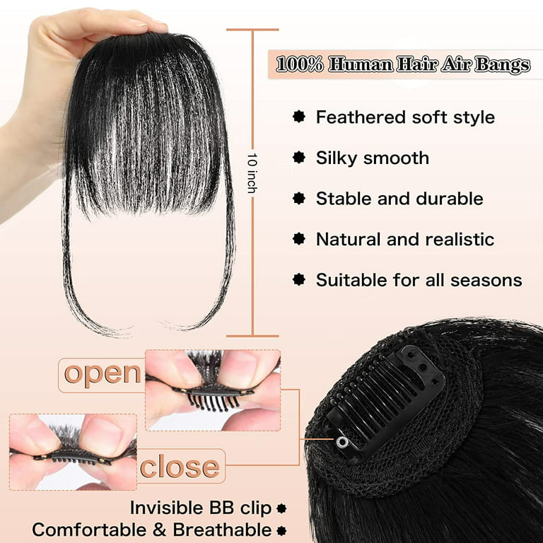  6Pcs Braid Hair Extensions Baby Braids Front Side Bang Curtain  Straight Ponytail Clip in Hair Extensions for Women Girls Kids Daily Use  (Natural black) : Beauty & Personal Care