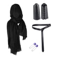 thumbnail image 2 of Disfraz de caballero medieval Disfraz de Halloween Hebilla Brazales Disfraces Vintage Negro Yuyangstore Traje medieval, 2 of 7