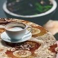 thumbnail image 3 of Ambesonne Rustic Fitted Round Tablecloth, Watercolor Circular Shapes, 56"- 60" Diameter, Dark Orange and Seal Brown, 3 of 5