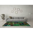 thumbnail image 3 of Ahgly Company Indoor Round Oriental Turquoise Blue Modern Area Rugs, 7' Round, 3 of 4