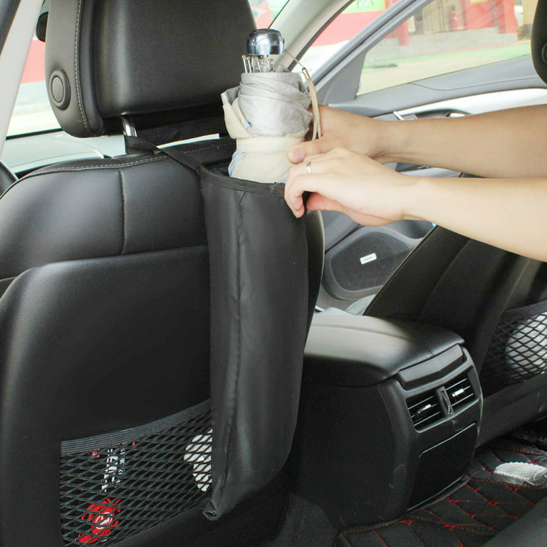 Flmtop Auto Car Seat Back Litter Trash Bag Garbage Can Headrest Hanging  Storage Holder