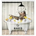 thumbnail image 4 of Funny Brown Bear Get Naked Shower Curtain, Fun Cute Wild Animal in Bathtub Shower Curtain Sets for Kids, RV Rustic Farmhouse Woodland Barn Cabin Shower Curtain for Bathroom Polyester Fabric 54X70in, 4 of 4