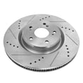 thumbnail image 3 of Detroit Axle - 2 Front Brake Rotors for 2019 2020 2021 2022 2023 2024 2025 Acura RDX, Drilled Slotted Disc Brake Rotors Replacement: 12.40" inch Front Rotors, 3 of 7