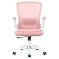 thumbnail image 2 of COOLHUT Office Chair, Ergonomic Office Chair, Comfort Home Office Task Chair, Lumbar Support Computer Chair with Flip-up Arms and Adjustable Height, 300LBS, Pink, 2 of 9