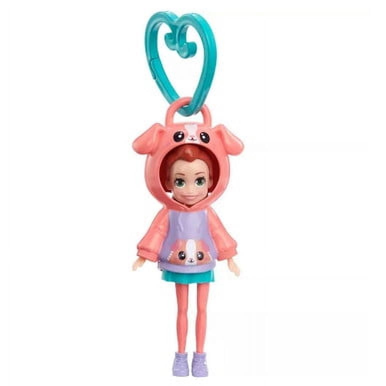 レア☆ ミニチュアLadies3点☆リーフレット2点箱付 Polly Pocket Friend Clips Shani Doll with Cat Hoodie and Heart