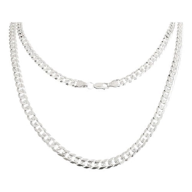 JOYARIS Cadena Cubana Gruesa Diamantada Plata 925 Hombre 65cm X 6mm DM-0001251
