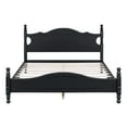 thumbnail image 3 of Noble House Queen Size Wood Platform Bed Frame,Retro Style with Wooden Slat Support,Black, 3 of 11