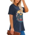 thumbnail image 2 of XCHQRTI Flower Butterfly Women Plus Shirt Patriotic Graphic Tshirt USA Flag Shirt Short Sleeve Tee, 2 of 9