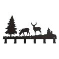 thumbnail image 3 of IVV Metal Wall-Mounted Key Holder – 6-Hook Cold-Rolled Steel Rack for Clothes, Bags & Keys, Elk & Doe Accent, 13.66"W, Black, 3 of 9