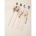 thumbnail image 2 of Wooden Cat Teaser With Feather, Bell, Mice Toy, And String, Color Random, 2 of 5